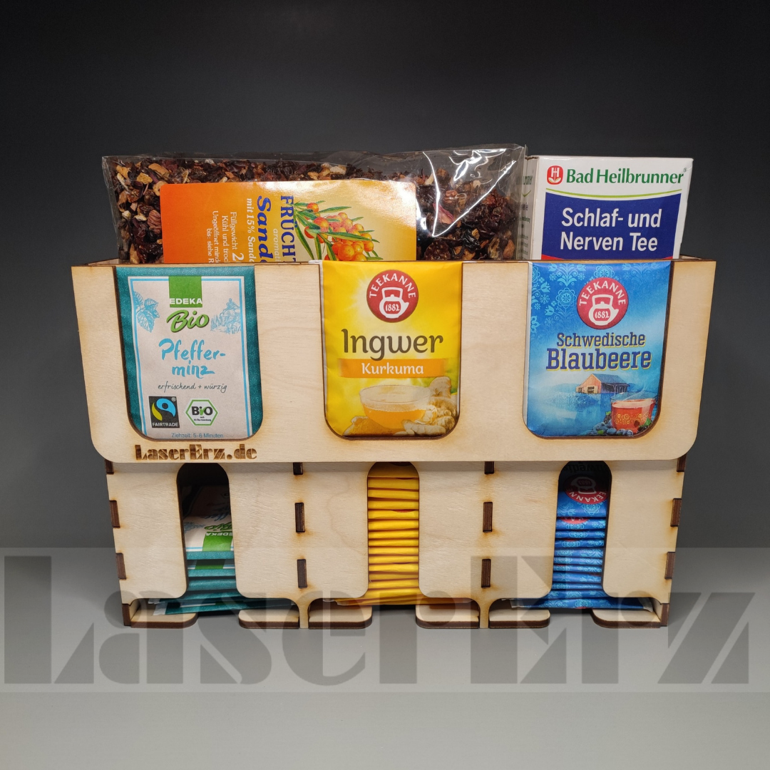 offener tee aufbewahrung Tee Beutel Spender / Tee Aufbewahrungs Box Holz – LaserErz