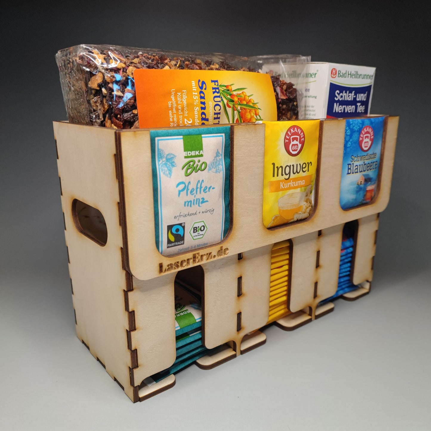 Tee Beutel Spender / Tee Aufbewahrungs Box Holz