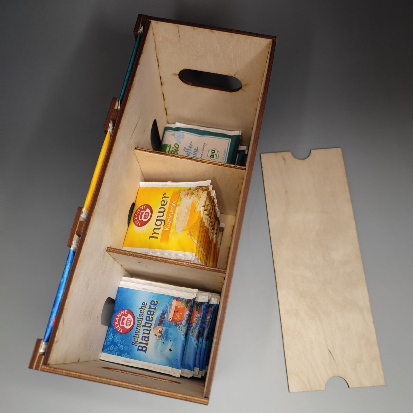Tee Beutel Spender / Tee Aufbewahrungs Box Holz