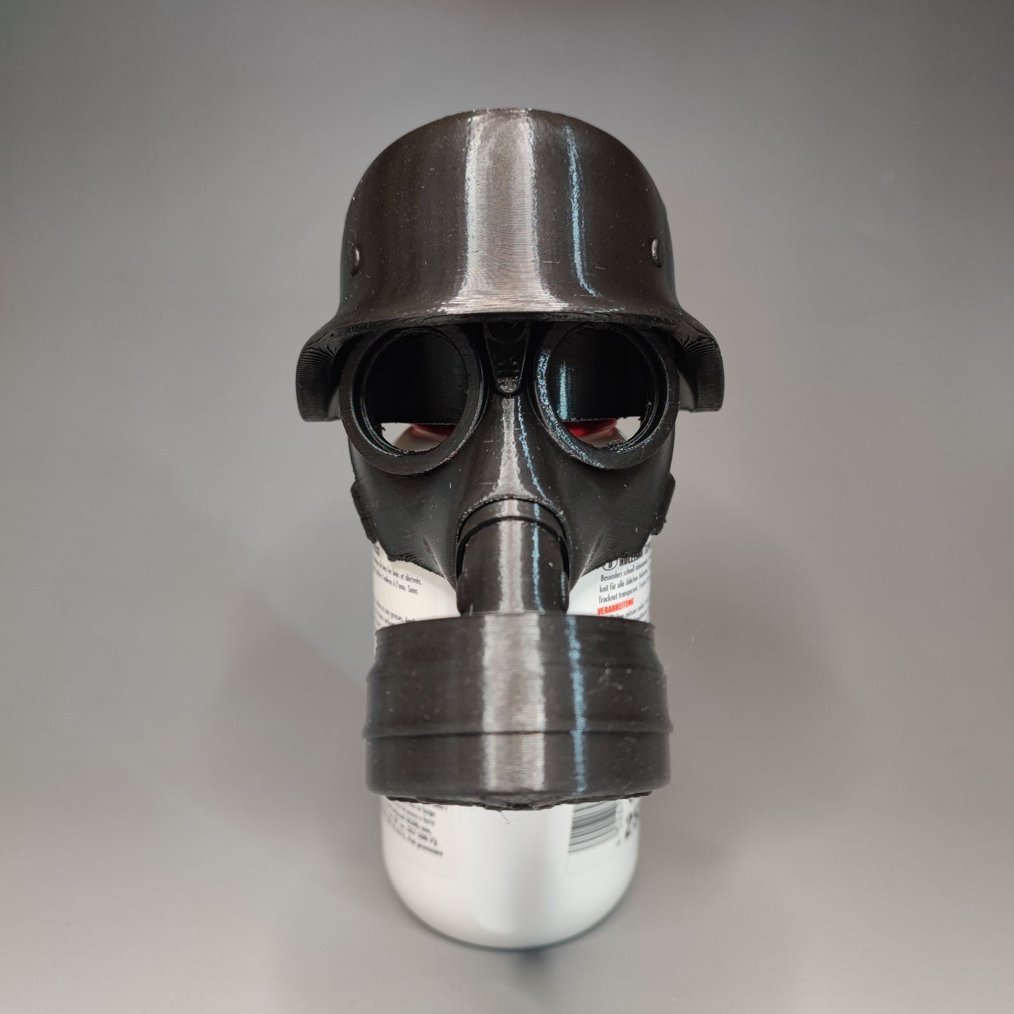AHK Stahlhelm mit Gasmaske Schwarz (Anhänger-Kupplung Abdeckung) 3D-Druck