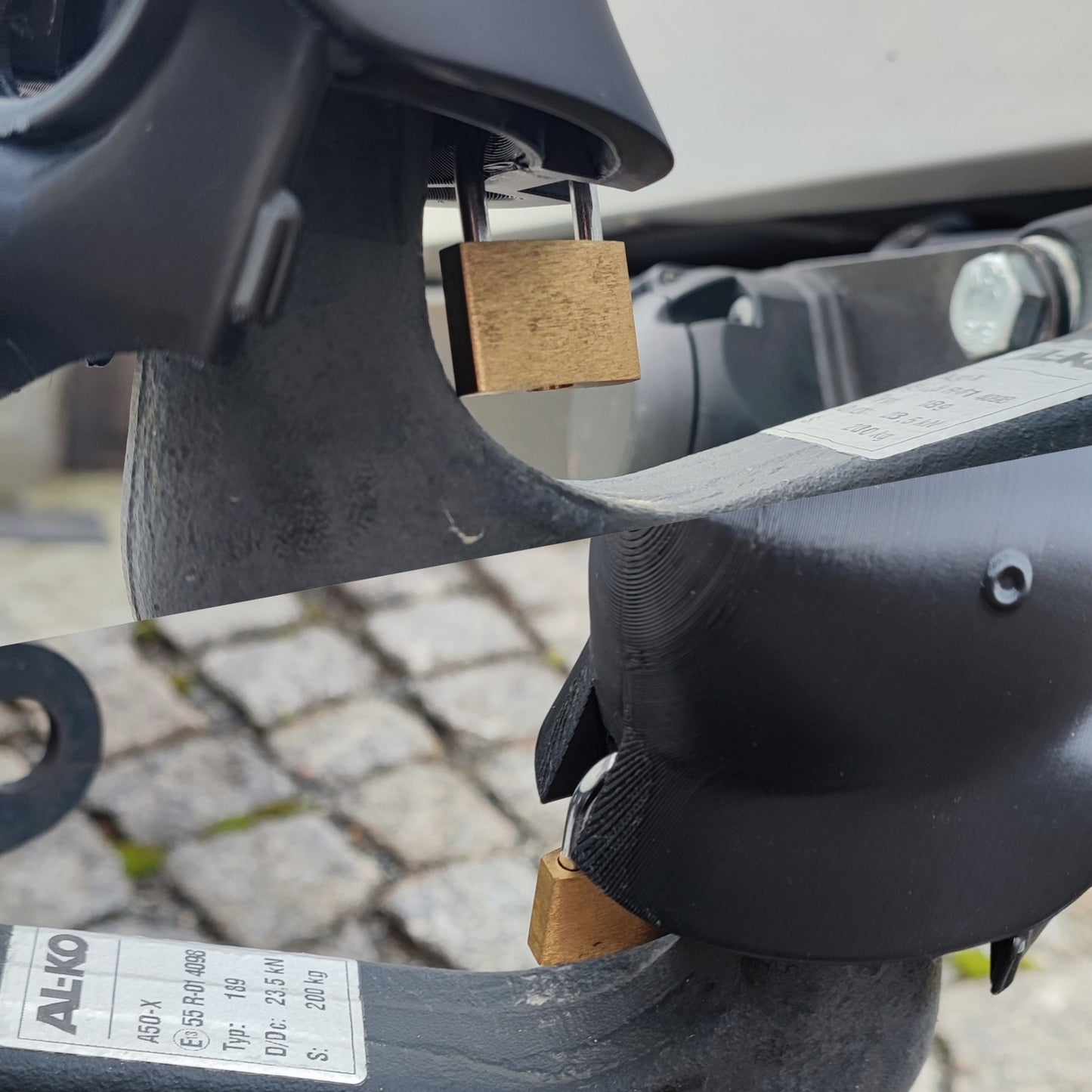 AHK Stahlhelm mit Gasmaske Schwarz (Anhänger-Kupplung Abdeckung) 3D-Druck