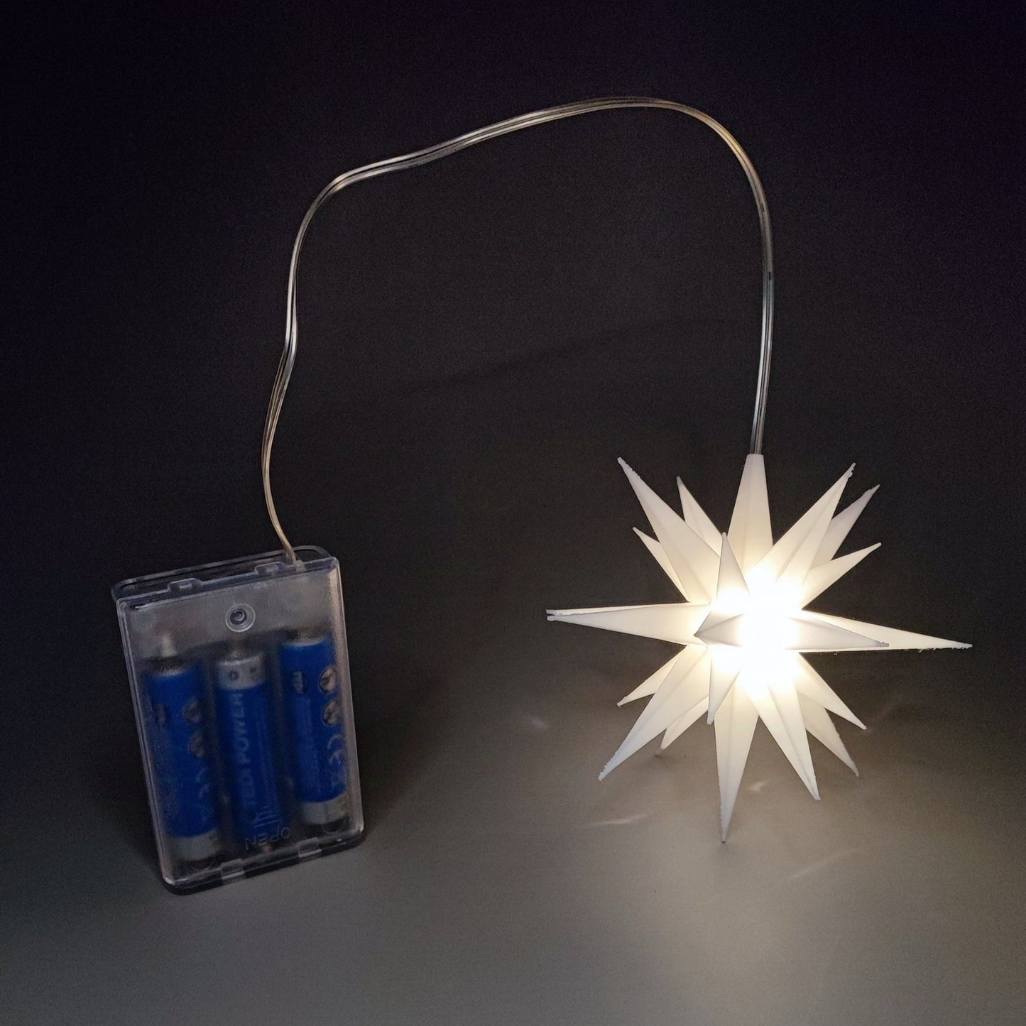 Kleiner Weihnacht Stern mit LED/Batterie "Herrnhuter Stern"