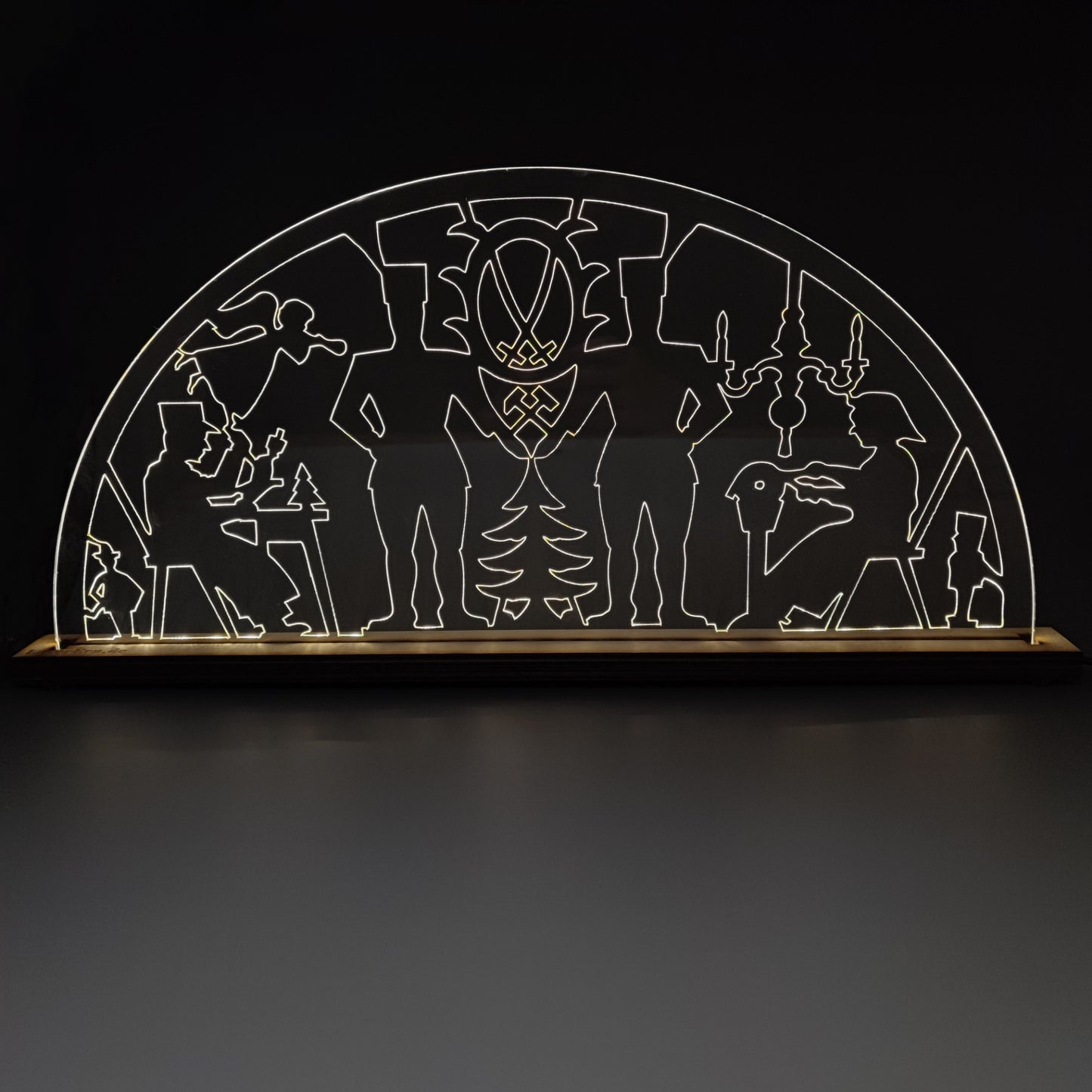 Schwibbogen Tradition trifft Moderne Erzgebirge Weihnachten/Lichterbogen USB+Dimmer/Batterie