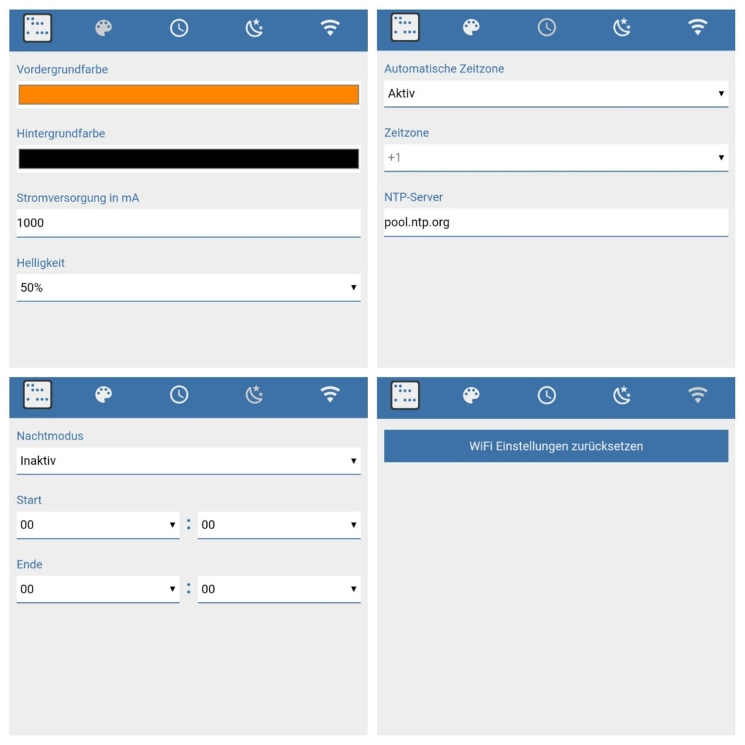 Wort-Uhr "smart" mehr farbige LEDs mit WiFi / Wordclock (Birke) - LaserErz