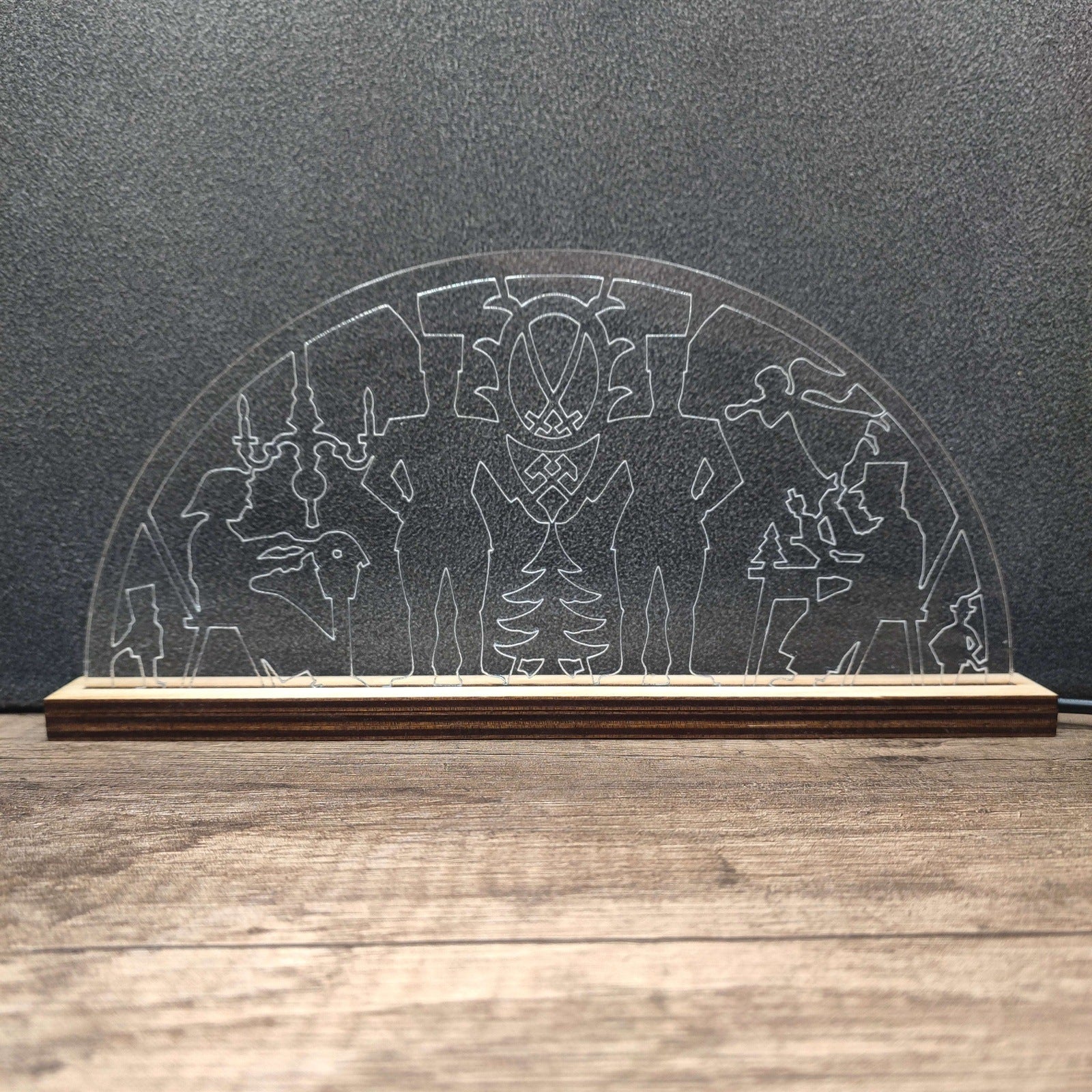 Kleiner Schwibbogen Modern mit Glasscheibe Erzgebirge Weihnachten Lichterbogen - LaserErz