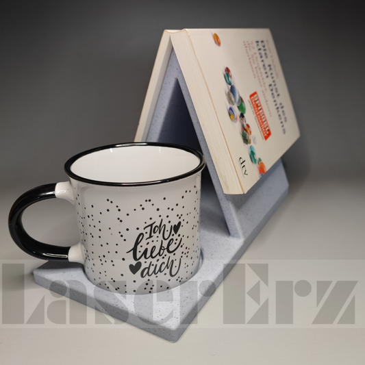 Buchständer/Halter mit Tassen Ablage und Lesezeichen