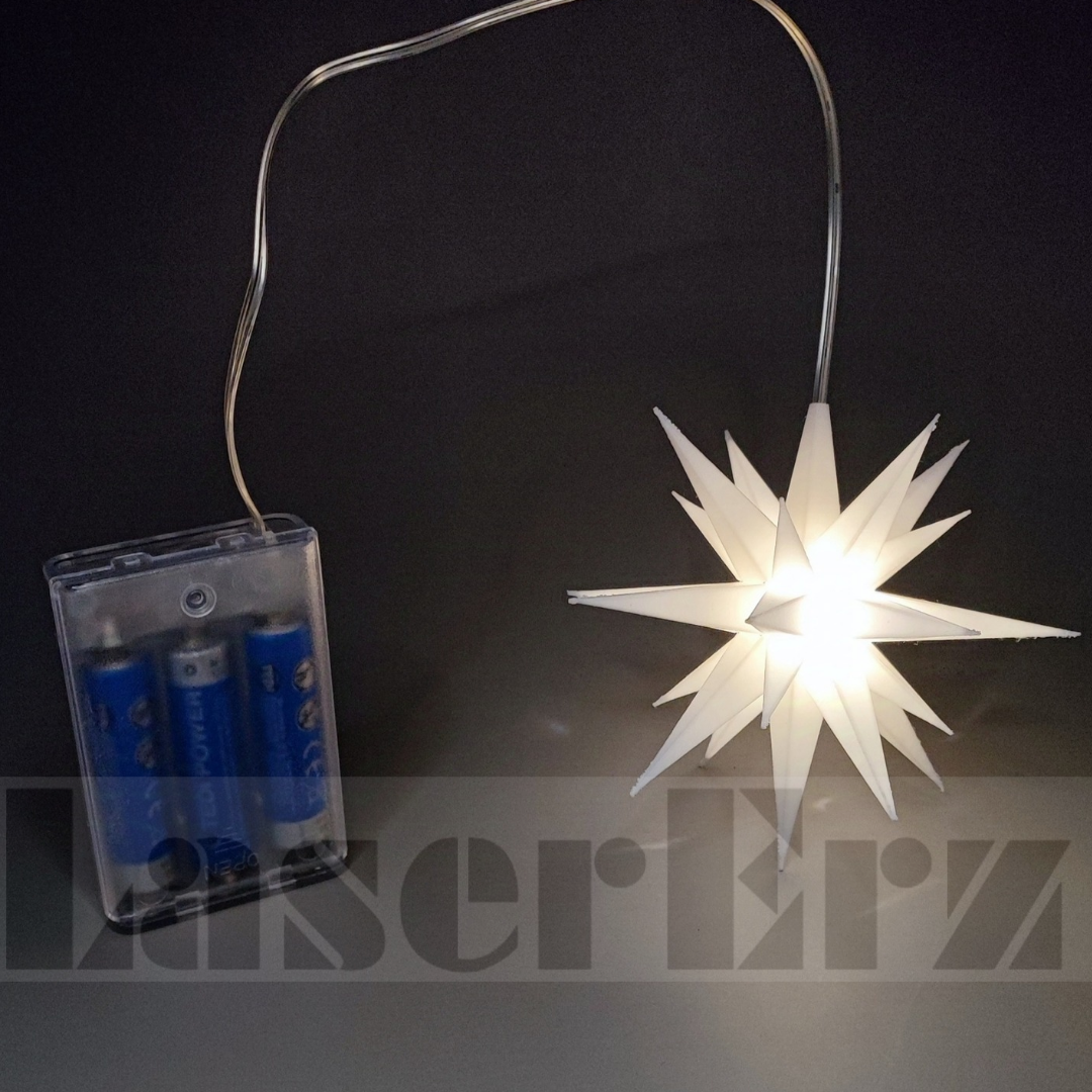 Kleiner Weihnacht Stern mit LED/Batterie für Auto oder Wohnung – LaserErz