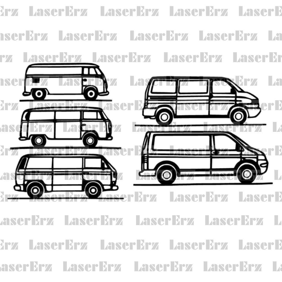 VW Bulli T1 T2 T3 T4 T5 Transporter/Bus/Van Aufkleber - LaserErz