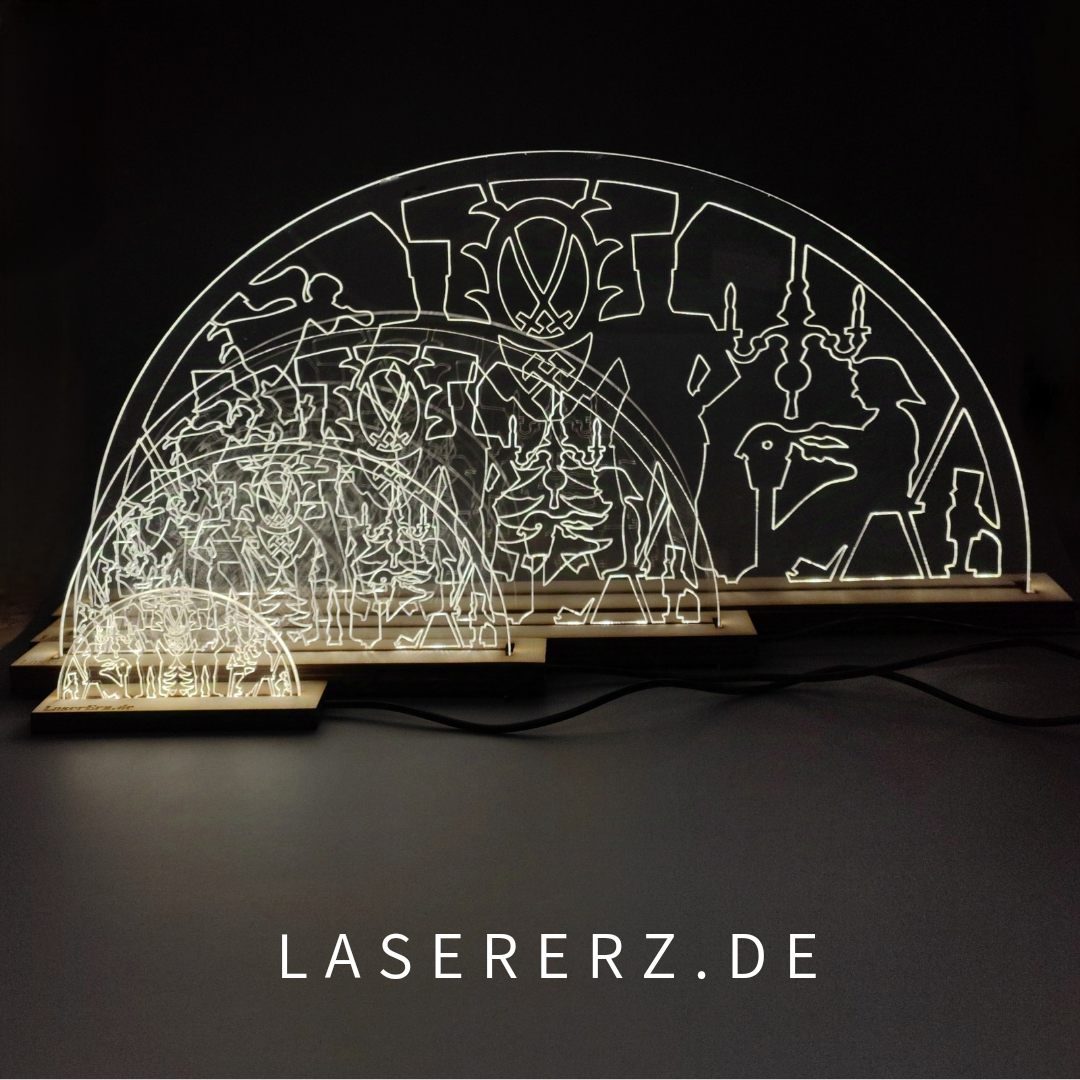 Schwibbogen Tradition trifft Moderne Erzgebirge Weihnachten/Lichterbogen USB+Dimmer/Batterie