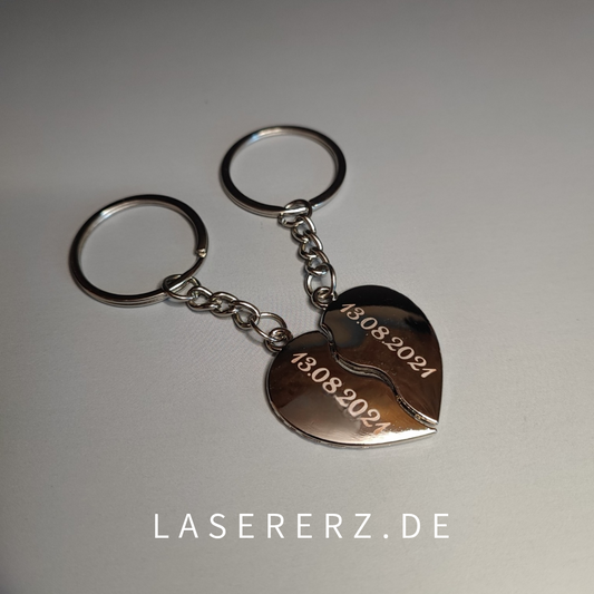 Herz Pärchen Schlüsselanhänger  (Personalisiert)