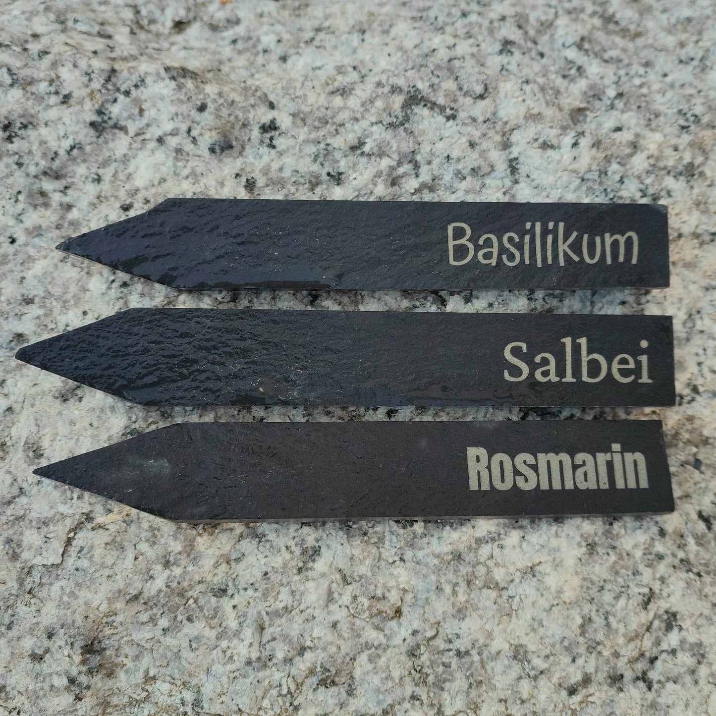 Personalisierte Schiefer-Pflanzenschilder mit Gravur – Gartenstecker für Pflanzen, Gemüse & Kräuter