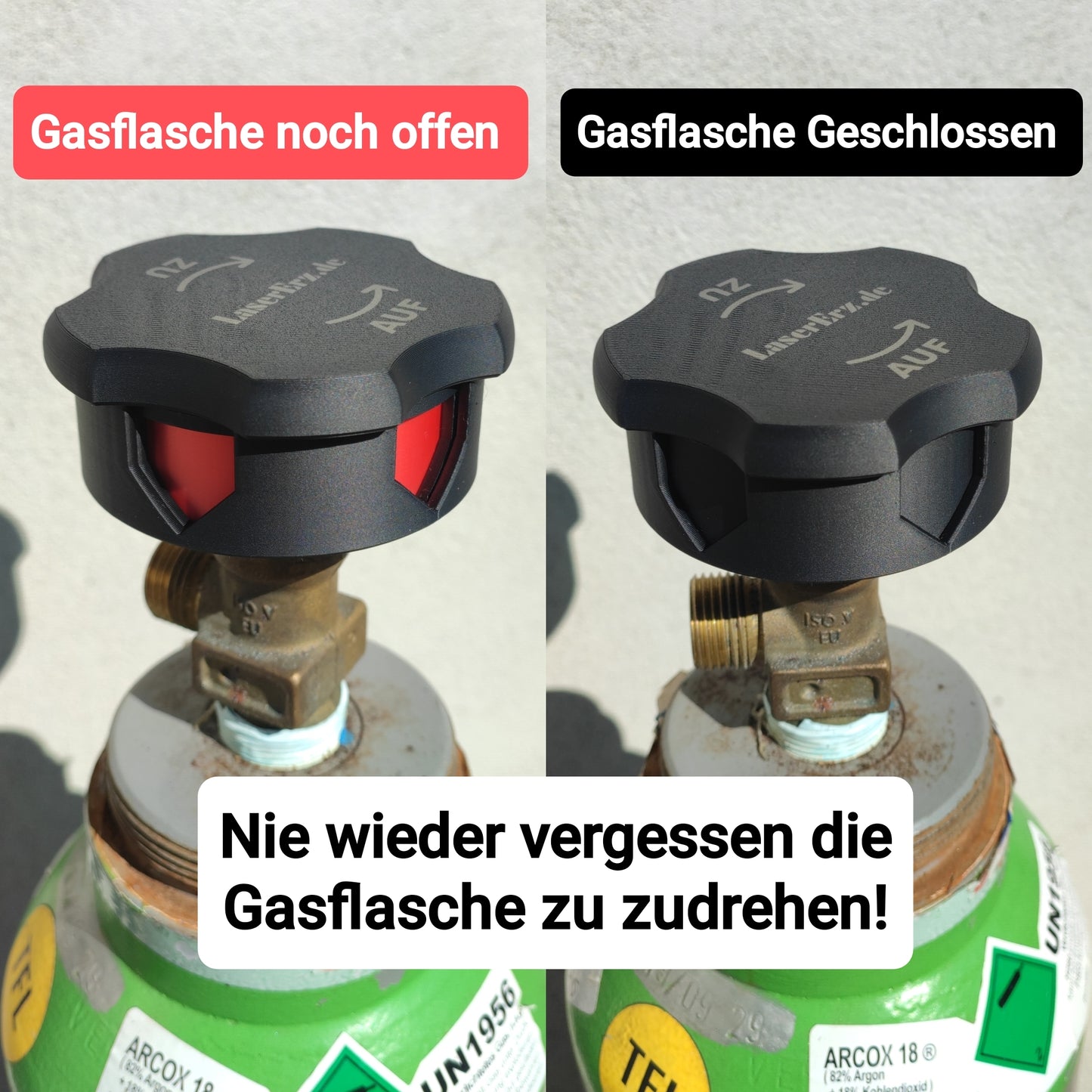 Schweiß Gasflaschen Ventilanzeiger Auf/Zu– Argon/Co2 MIG/MAG/WIG