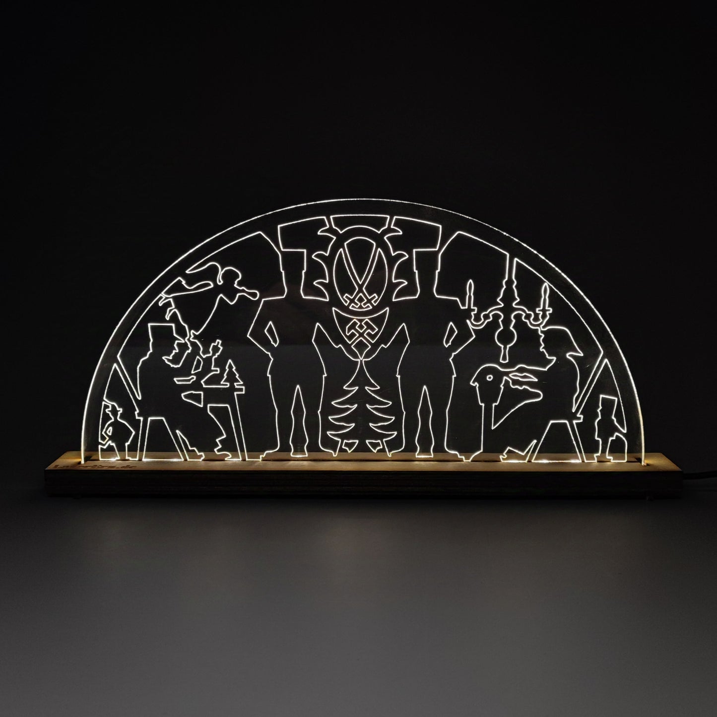 Schwibbogen Tradition trifft Moderne Erzgebirge Weihnachten/Lichterbogen USB+Dimmer/Batterie