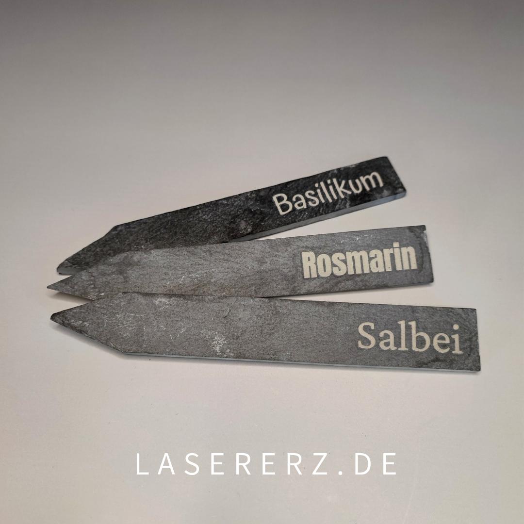 Personalisierte Schiefer-Pflanzenschilder mit Gravur – Gartenstecker für Pflanzen, Gemüse & Kräuter