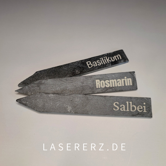 Personalisierte Schiefer-Pflanzenschilder mit Gravur – Gartenstecker für Pflanzen, Gemüse & Kräuter