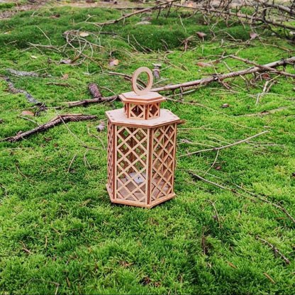 Holz Laterne für Kerzen/Teelichter gelasert - LaserErz 
