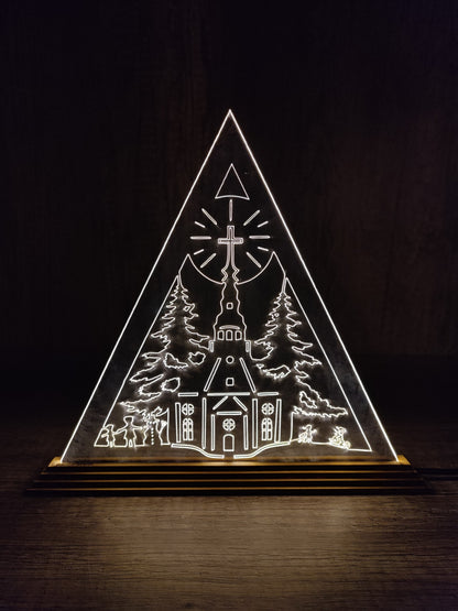 Schwibbogen Weihnachts Dekoration verschiedene Motive (Waldhaus, Seiffener Kirche, Berg-Männer Erzgebirge) LED - LaserErz 