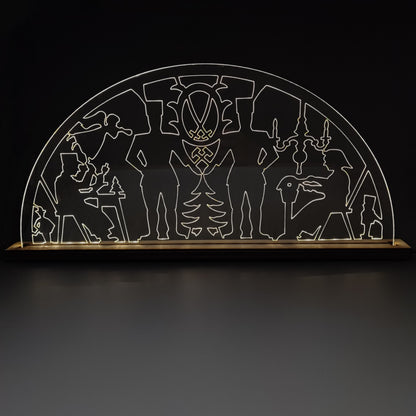 Schwibbogen Tradition trifft Moderne Erzgebirge Weihnachten/Lichterbogen USB+Dimmer/Batterie