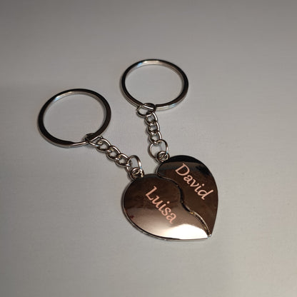 Herz Pärchen Schlüsselanhänger  (Personalisiert)