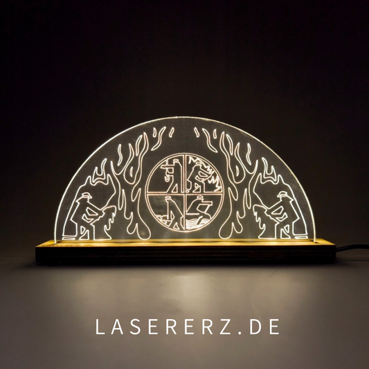 Feuerwehr Schwibbogen (Weihnachts Dekoration, Lichterbogen, USB-LED mit Dimmer)